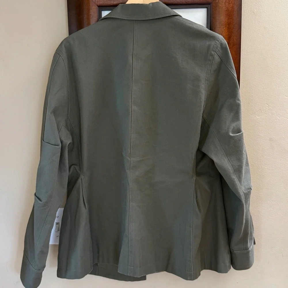 Toteme Avignon Utility Jacket Khaki Green – Oversized Cotton Size 32 | US XS